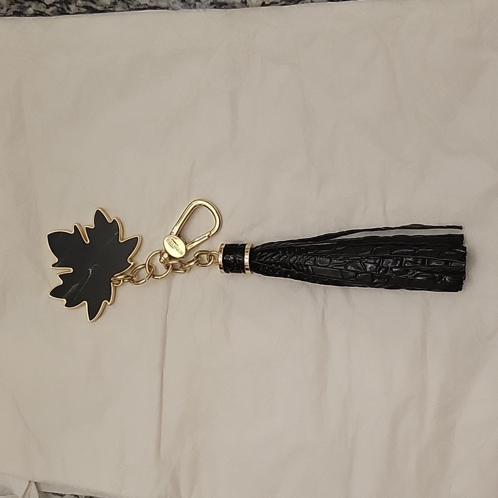 RARE  Brahmin Black Maple Leaf Tassel